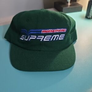 Supreme Dark Green Logo Cap